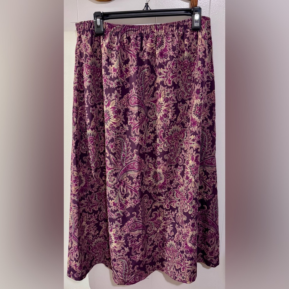 Vintage Southern Lady Elegant Purple and Pink Maxi Skirt